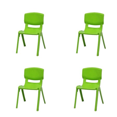 Rainbow Outdoor Mambo Kids Set of 4 Stackable Armchair-Green RBO-MAMBO-GRN-SC-SET4